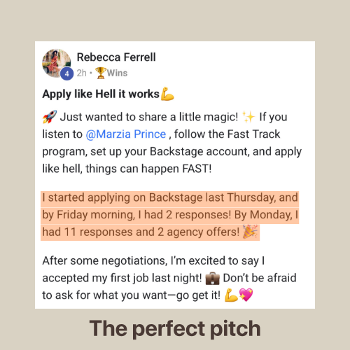 Rebecca Ferrell — the perfect pitch, 11 responses in a week